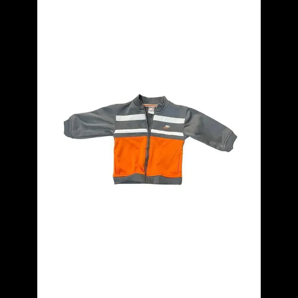 Nike Toddler Orange/gray Zip Track Jacket Kids 3T Boys Girls k 107